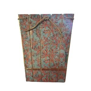 Amalfi Coast Planter Bin 10" Italy Home Decor Mediterranean Teal Coral Gold Leaf